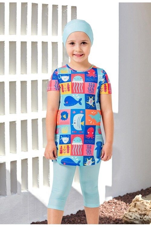 Lonas Kısa Kollu Taytlı Tesettür Mayo 1913