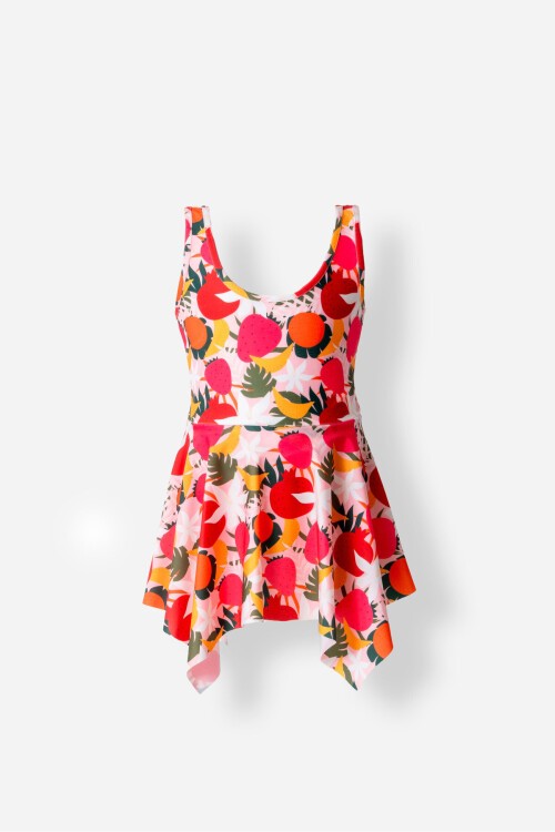 Askılı Etekli Kız Çocuk Mayo