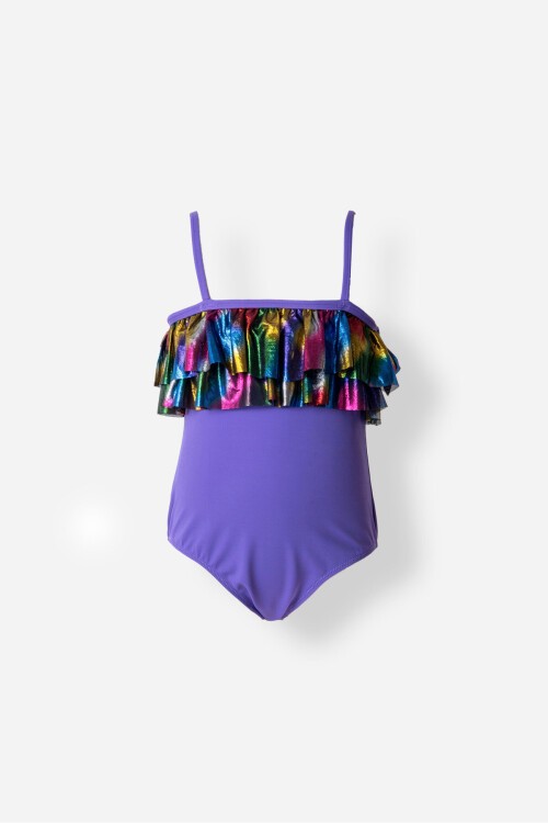 Askılı Fırfırlı Kız Çocuk Mayo