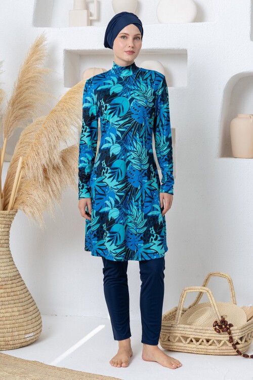 Avenya Likralı Uzun Kollu Tesettür Mayo