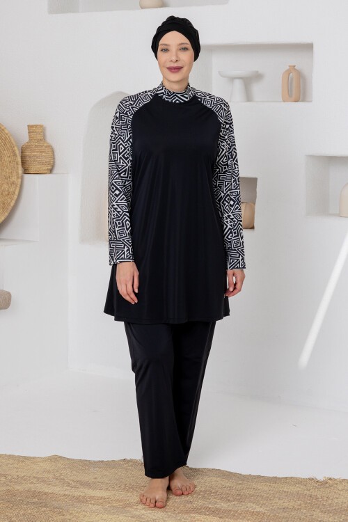 Bedney Battal Uzun Kollu Tesettür Mayo