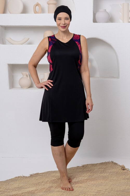 Elowen Likralı Kolsuz Battal Tesettür Mayo