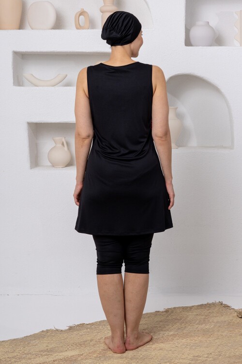 Elowen Likralı Kolsuz Battal Tesettür Mayo