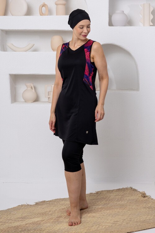 Elowen Likralı Kolsuz Battal Tesettür Mayo