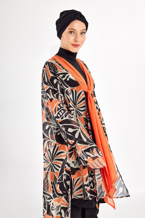 Evora Likralı Uzun Kollu Tesettür Mayo