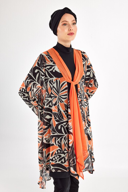 Evora Likralı Uzun Kollu Tesettür Mayo