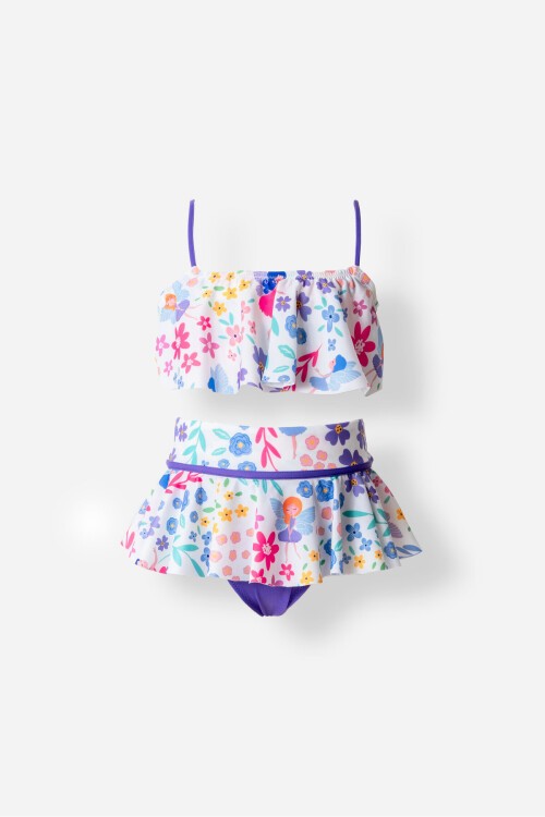 Fıfırlı Kız Çocuk Bikini Takım