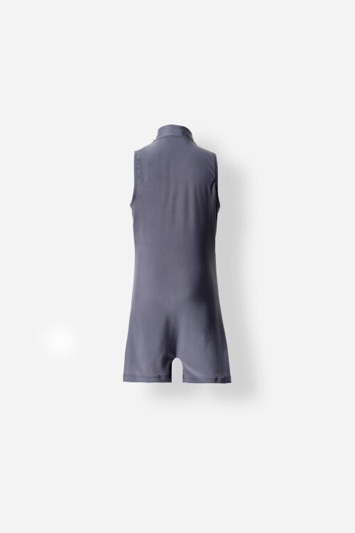 Fleck Likralı Paçalı Kolsuz Mayo