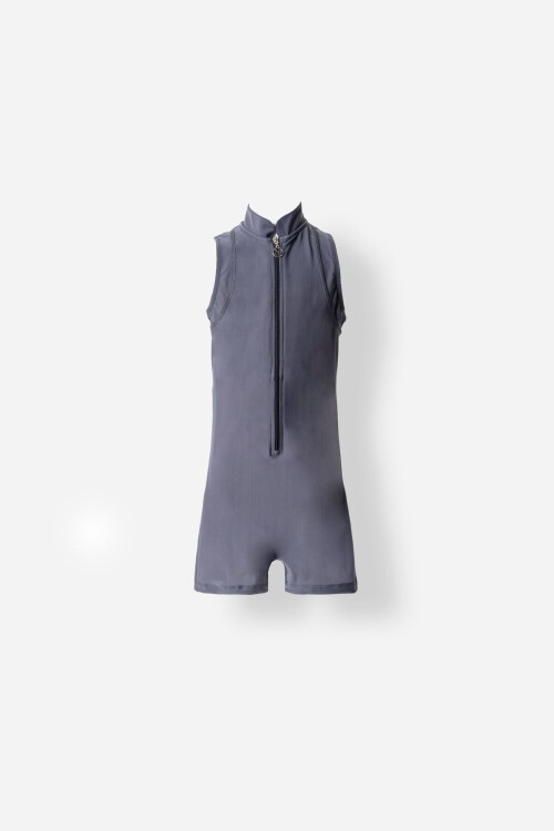 Fleck Likralı Paçalı Kolsuz Mayo