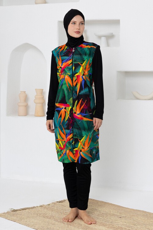 Forlant Jileli Uzun Kollu Tesettür Mayo