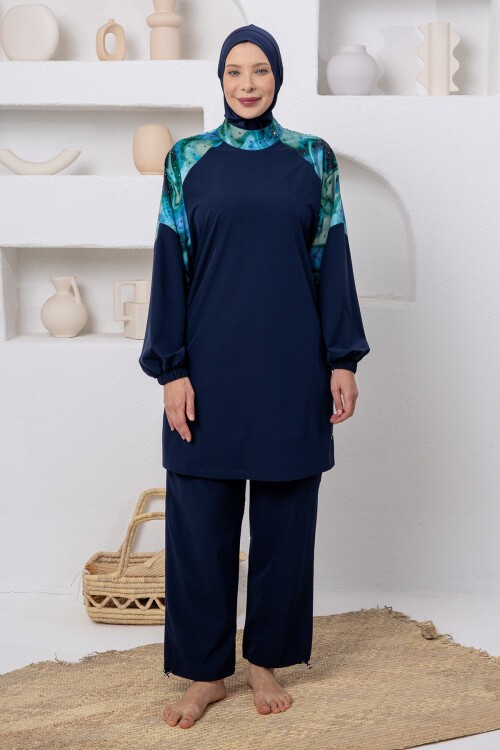 Gade Battal Uzun Kollu Tesettür Mayo