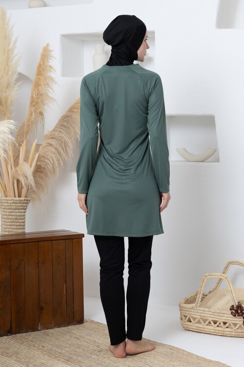 Hila Likralı Uzun Kollu Tesettür Mayo