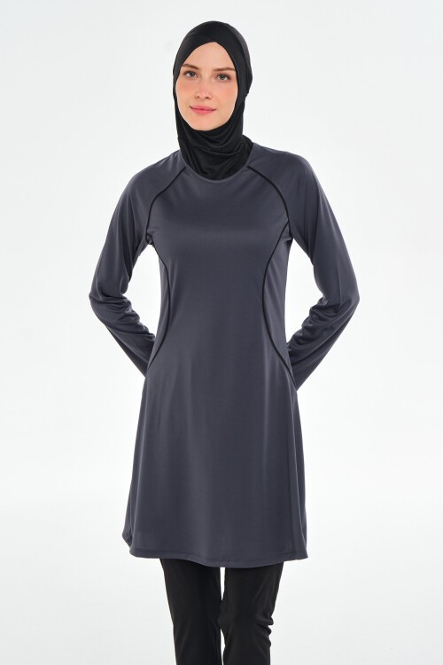 Hila Likralı Uzun Kollu Tesettür Mayo