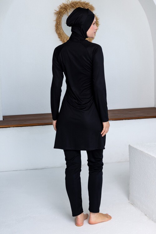 Hila Likralı Uzun Kollu Tesettür Mayo