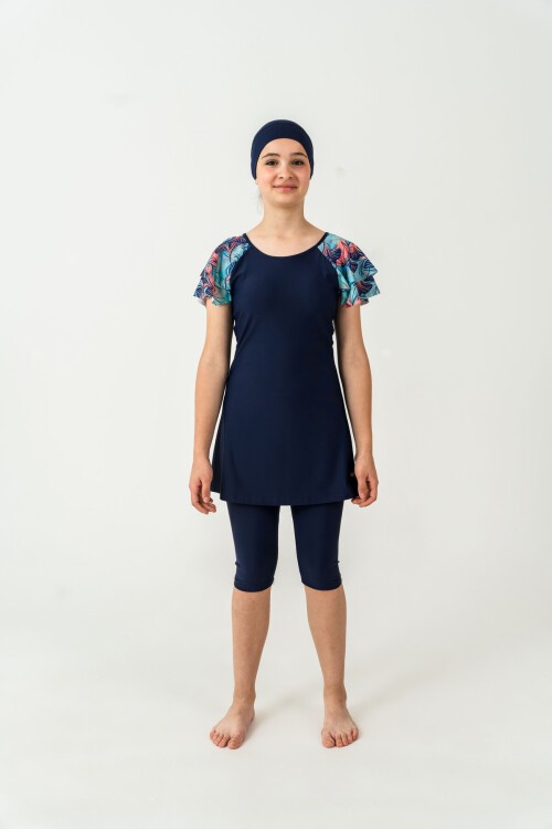 Jonty Likralı Kısa Kollu Tesettür Mayo