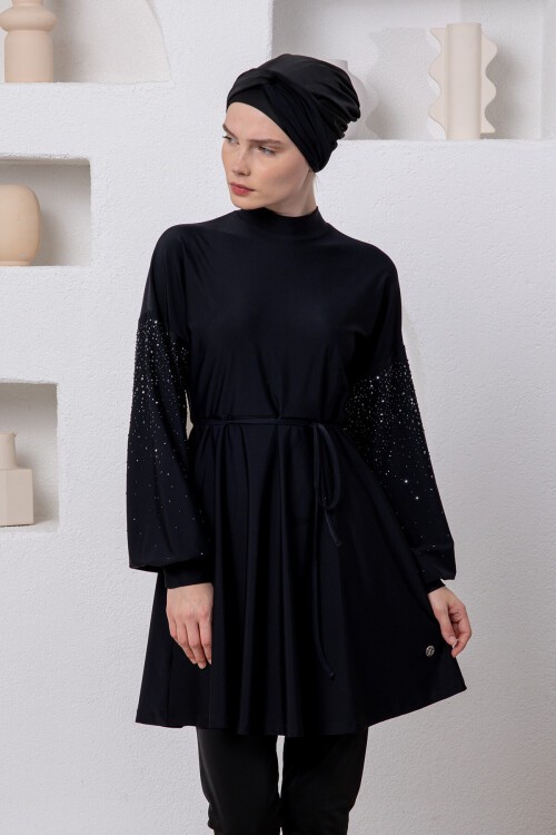 Kanady Likralı Uzun Kollu Tesettür Mayo