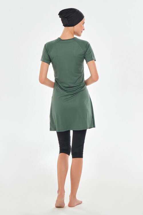 Lalo Likralı Kısa Kollu Tesettür Mayo