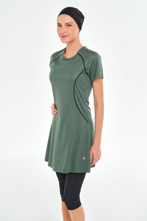 Lalo Likralı Kısa Kollu Tesettür Mayo