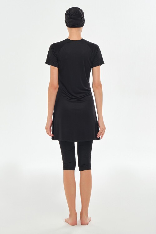 Lalo Likralı Kısa Kollu Tesettür Mayo