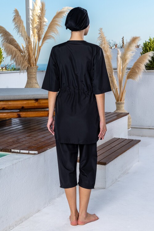 Leda Paraşüt Yarım  Kollu Tesettür Mayo