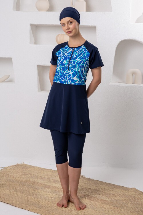 Leila Yarı Kapalı Tesettür Mayo