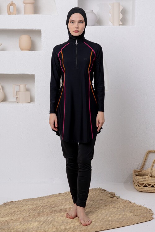 Lorcan Likralı Uzun Kollu Tesettür Mayo