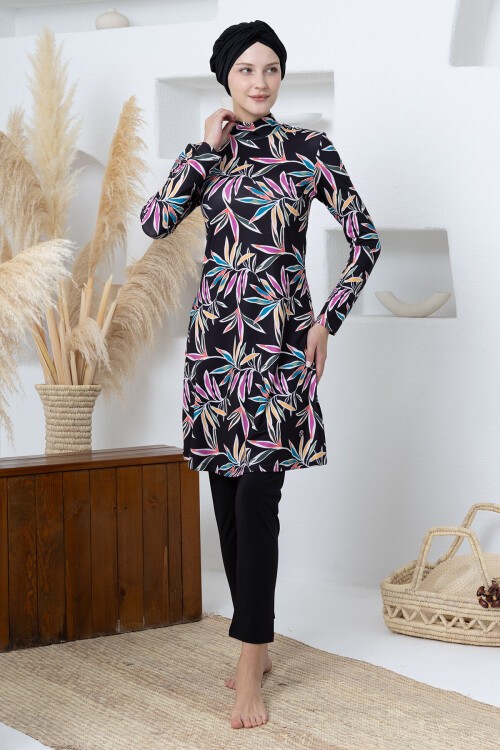 Maeve Likralı Uzun Kollu Tesettür Mayo