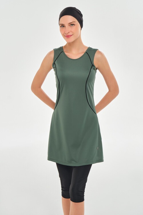 Maly Likralı Kolsuz Tesettür Mayo