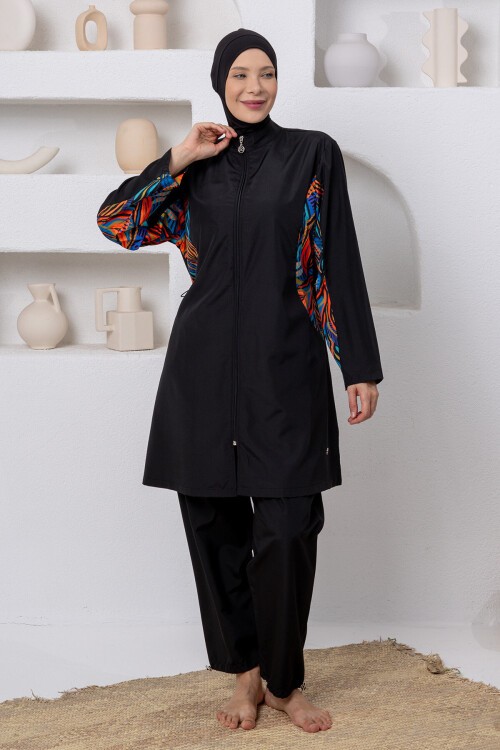 Nessle Paraşüt Uzun Kollu Battal Tesettür Mayo