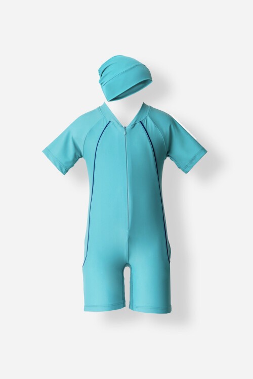 Radha Likralı Paçalı Kısa Kollu Mayo