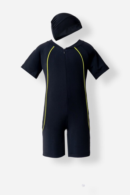 Radha Likralı Paçalı Kısa Kollu Mayo