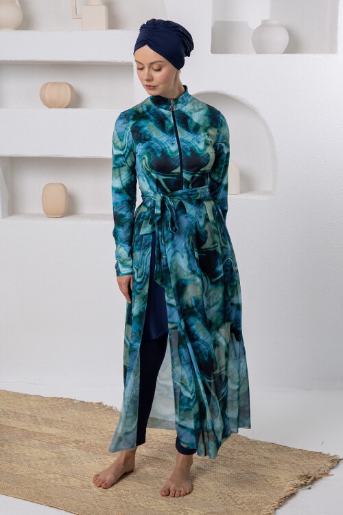 Rendy Likralı Uzun Kollu Tesettür Mayo