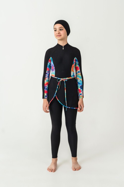 Sabella Likralı Uzun Kollu Tesettür Mayo