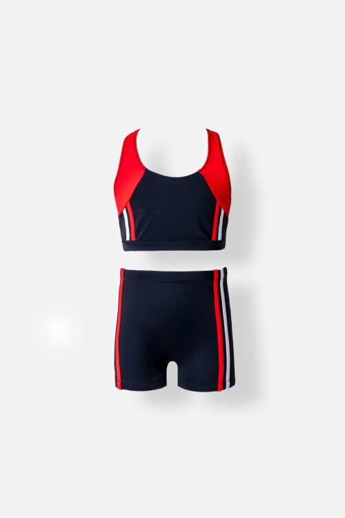 Şortlu Yüzücü Kız Çocuk Bikini Takım