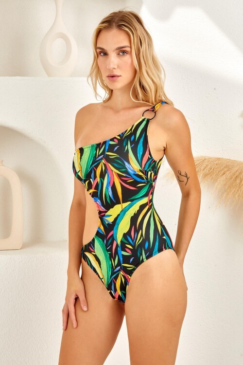 Tek Omuz Aksesuarlı Mayokini