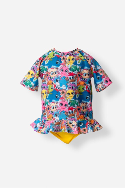 Uzun Kollu Kız Bebek Tankini