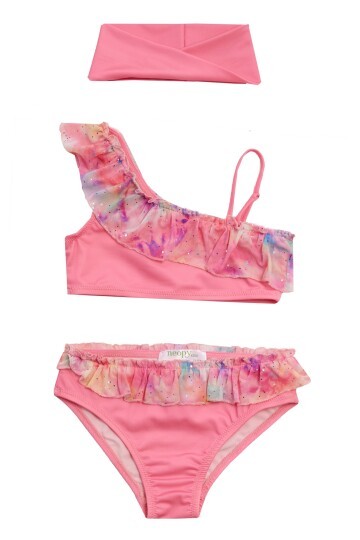 Lane Tek Omuz Fırfır Detay Kız Çocuk Bikini