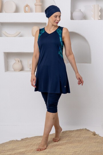 Elowen Likralı Kolsuz Battal Tesettür Mayo