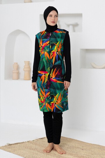 Forlant Jileli Uzun Kollu Battal Tesettür Mayo