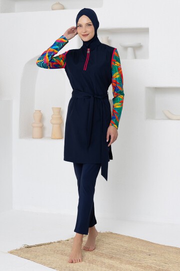 Gımey Jileli Uzun Kollu Tesettür Mayo