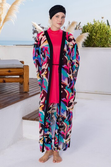 Karena Likralı Uzun Kollu Tesettür Mayo