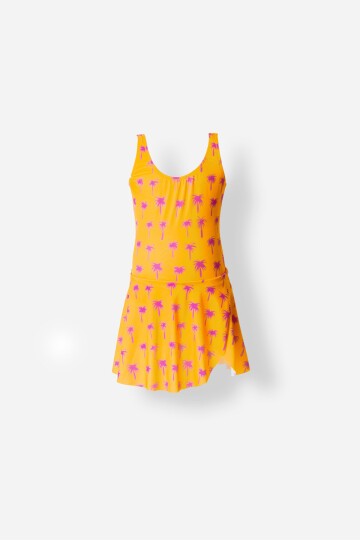 Kız Çocuk Yırtmaçlı Elbise Mayo