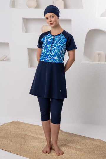 Leila Yarı Kapalı Tesettür Mayo