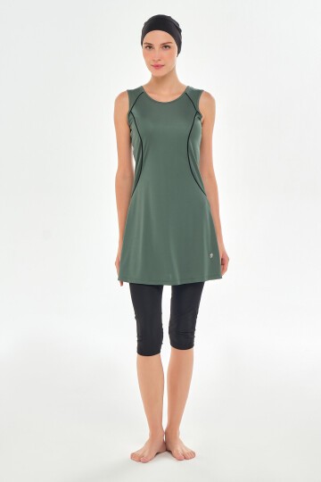 Maly Likralı Kolsuz Tesettür Mayo