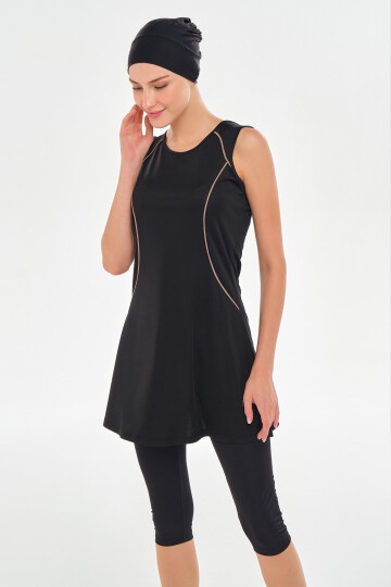 Maly Likralı Kolsuz Tesettür Mayo