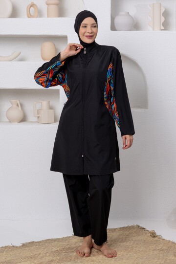 Nessle Paraşüt Uzun Kollu Battal Tesettür Mayo