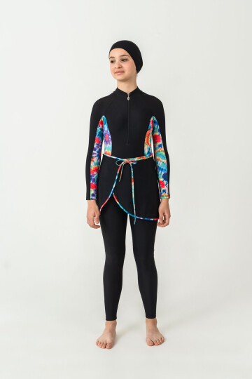 Sabella Likralı Uzun Kollu Tesettür Mayo