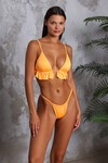 Fırfırlı Üçgen Bikini Tek Üst