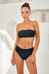 Straplez Büzgülü Bikini Takım 